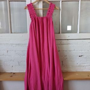 ❌SOLD❌ Hot pink bow midi dress